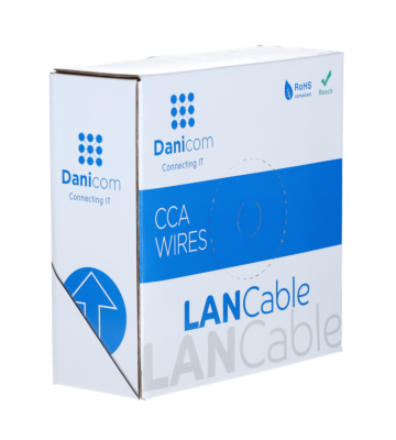 CAT6 Netzwerkkabel, SF/UTP, AWG 23/1 (Starrleiter), 100 Meter, Grau, CCA