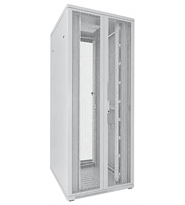 42 HE 19" Serverschrank, mit perforierten Doppelflügeltüren vorne und hinten, Weiß, (BxTxH) 800x1000x2000mm