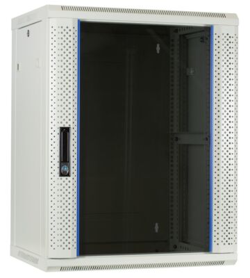 15 HE Serverschrank, Wandgehäuse, mit Glastür, Weiß, (BxTxH) 600 x 450 x 770mm 