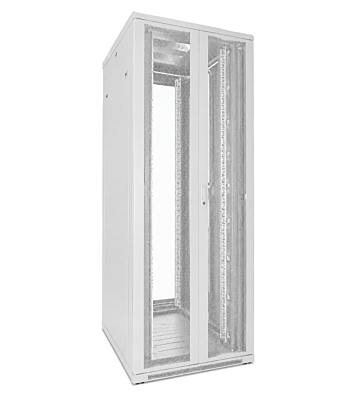47 HE 19" Serverschrank, mit perforierten Doppelflügeltüren vorne und hinten, Weiß, (BxTxH) 800x800x2200mm
