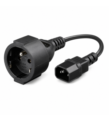 Stromkabel AC-Stecker auf C14 Typ E 0,15 m Adapter – Schutzkontakt