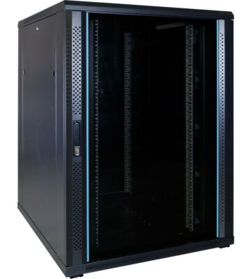 22 HE 19” Serverschrank, mit Glastür (BxTxH) 800 x 1000 x 1200mm