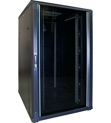 27 HE 19” Serverschrank, mit Glastür (BxTxH) 800 x 1000 x 1400mm 