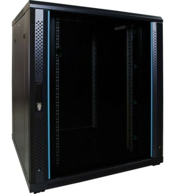 18 HE 19” Serverschrank, mit Glastür (BxTxH) 800 x 800 x 1000mm