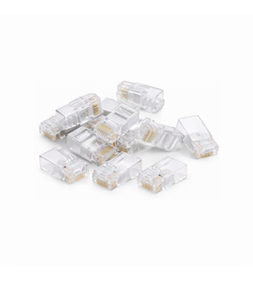 DANICOM UTP RJ45 CAT5e Pass Through Netzwerkstecker - für flexible und starrleiter Kabel 10 Stück