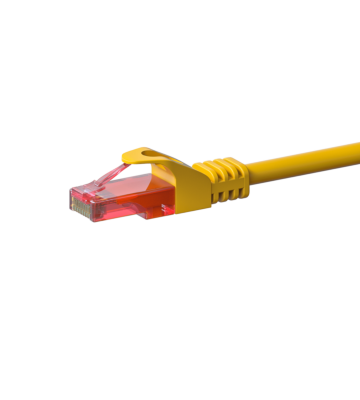 CAT6 Netzwerkkabel, U/UTP, 0,25 Meter, Gelb, 100% Kupfer