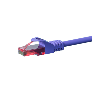 CAT6 Netzwerkkabel, U/UTP, 0,25 Meter, Violet, 100% Kupfer