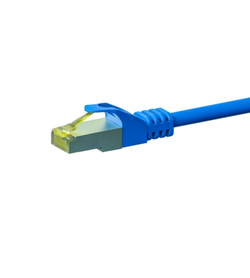 RJ45 Netzwerkkabel S/FTP (PiMF), mit CAT 7 Rohkabel, Blau, 10m