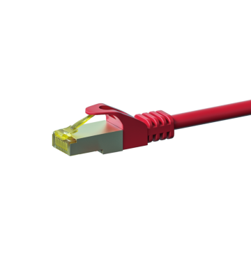 RJ45 Netzwerkkabel S/FTP (PiMF), mit CAT 7 Rohkabel, Rot, 10m