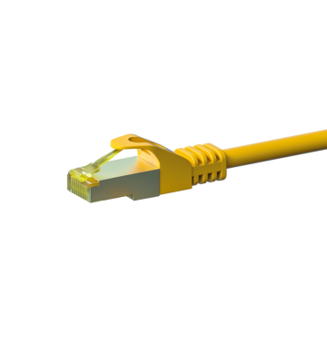 RJ45 Netzwerkkabel S/FTP (PiMF), mit CAT 7 Rohkabel, Gelb, 3m