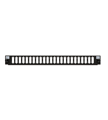 Frontplatte LC/SC 24-Port schwarz Quad/Duplex, geeignet für universelle Glasfaserablage