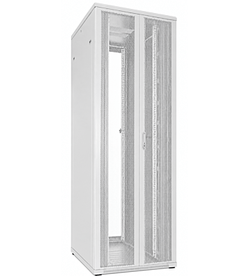 47 HE 19" Serverschrank, mit perforierten Doppelflügeltüren vorne und hinten, Weiß, (BxTxH) 800x1000x2200mm
