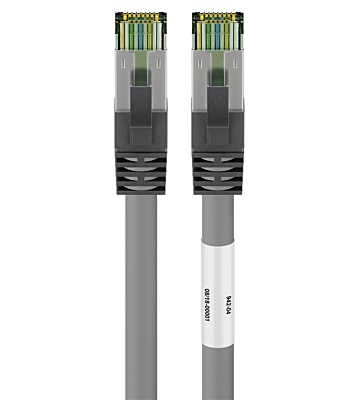 RJ45 Netzwerkkabel S/FTP (PiMF), mit CAT 8 Rohkabel, Grau, 3m