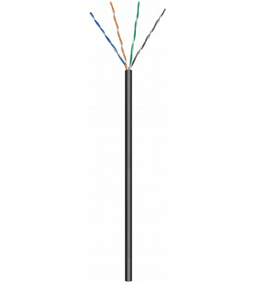 CAT6 Outdoor Netzwerkkabel, U/UTP, AWG 24/7 (Flexibel), 305 Meter, Schwarz, CCA