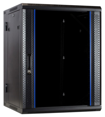 22 HE Serverschrank, wendbares Wandgehäuse mit Glastür (BxTxH) 600 x 600 x 1100mm