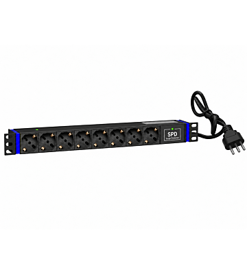 19 Zoll 8-fach Steckdosenleiste - Surge Protection Device - Italien
