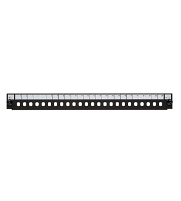 Frontplatte ST 24-Port schwarz Simplex, geeignet für universelle Glasfaserablage