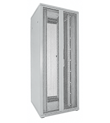 42 HE 19" Serverschrank, mit perforierten Doppelflügeltüren vorne und hinten, Weiß, (BxTxH) 800x800x2000mm