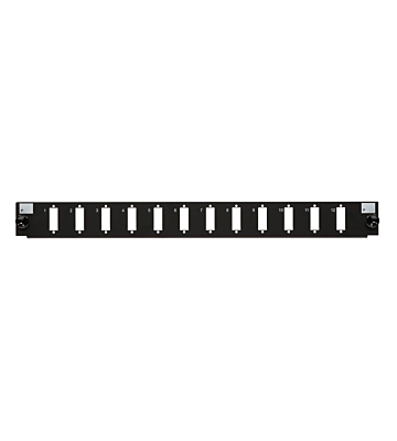 Frontplatte LC/SC 12-Port schwarz Quad/Duplex, geeignet für universelle Glasfaserablage