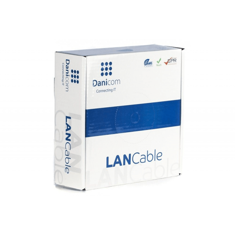 CAT5e Netzwerkkabel, F/UTP, AWG 24/1 (Starrleiter), 100 Meter, Grau, CCA