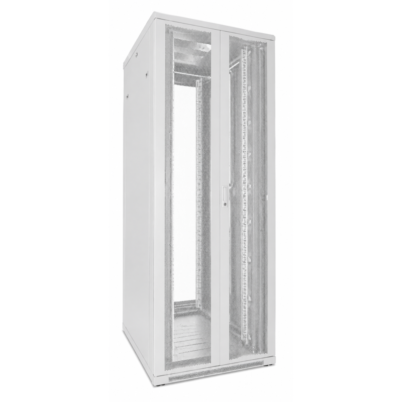 47 HE 19" Serverschrank, mit perforierten Doppelflügeltüren vorne und hinten, Weiß, (BxTxH) 800x800x2200mm