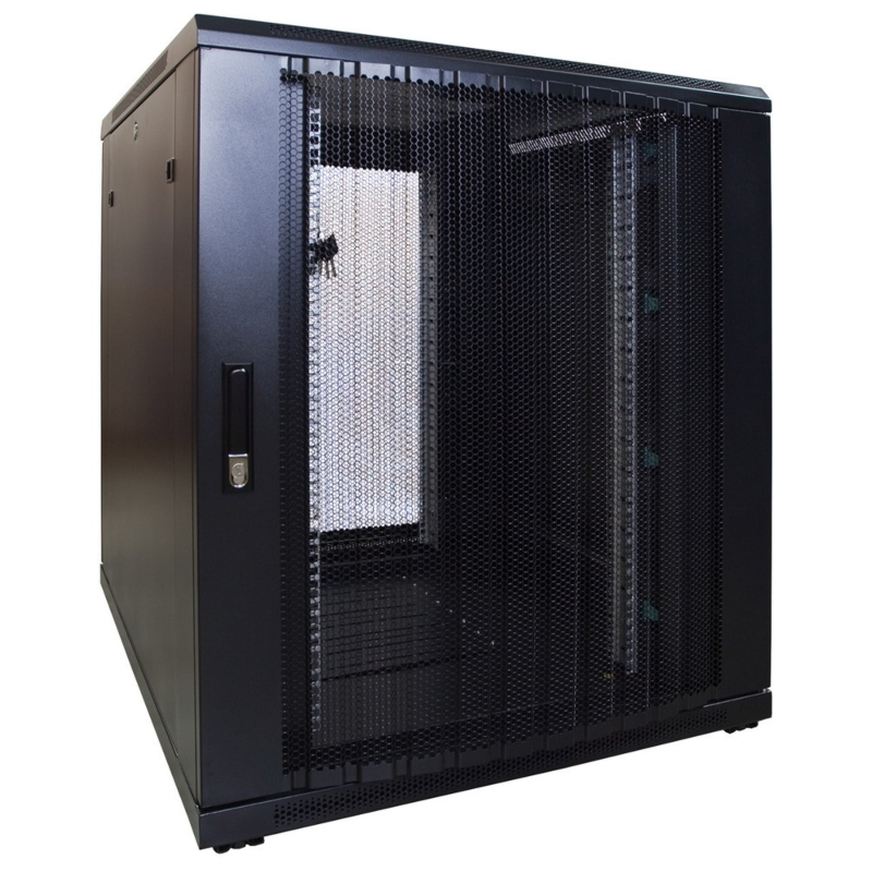 12 HE, kleiner Serverschrank, mit perforierter Fronttür (BxTxH) 800 x 1200 x 720 mm