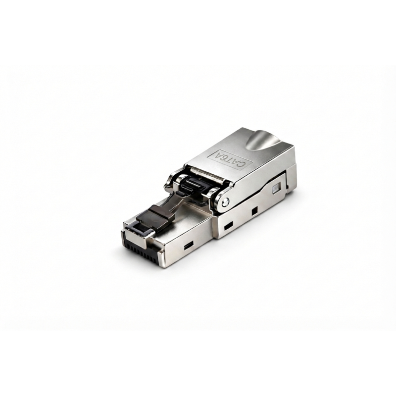 DANICOM S/FTP CAT6a Toolless RJ45 Netzwerkstecker - für Starrleiter