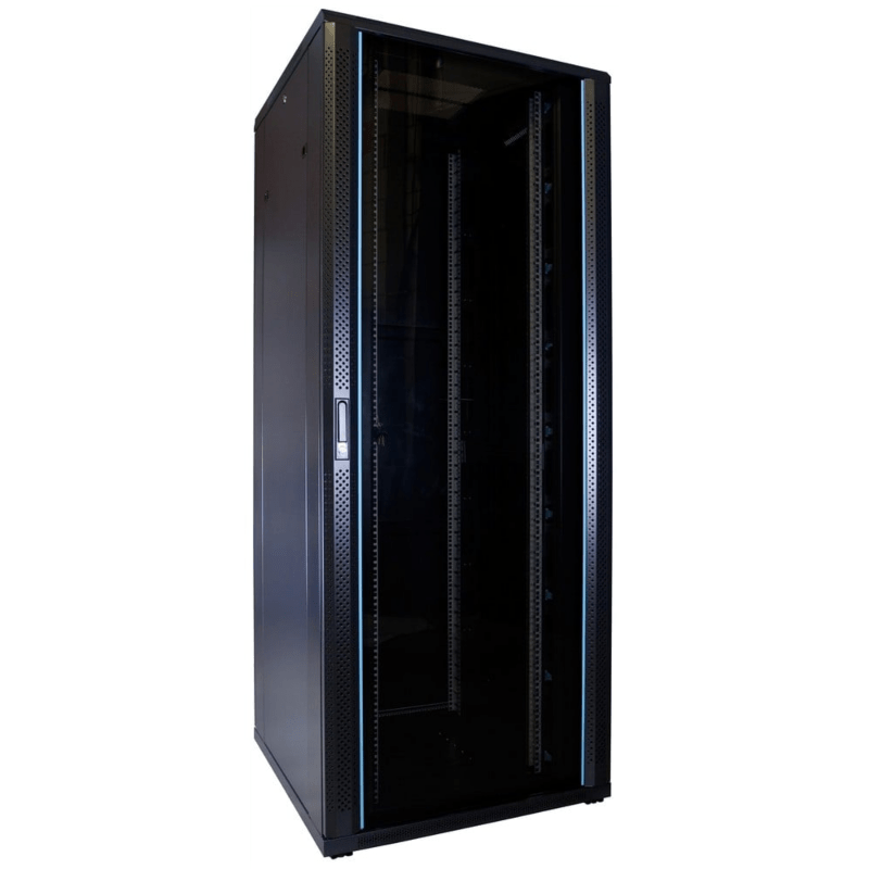 47 HE 19” Serverschrank, mit Glastür (BxTxH) 800 x 800 x 2200mm 