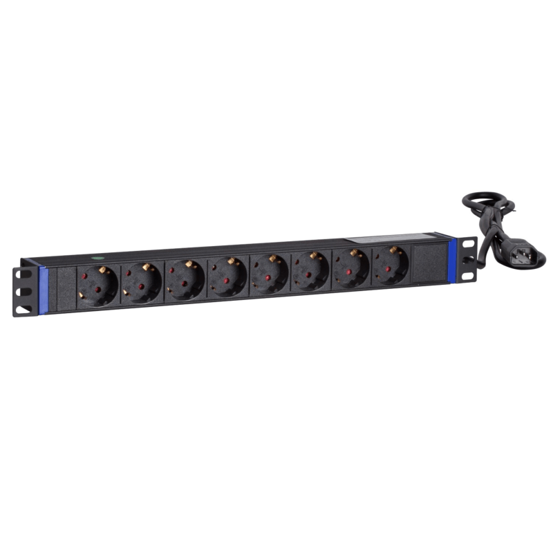 19” Steckdosenleiste mit C14 Stecker - 8-fach