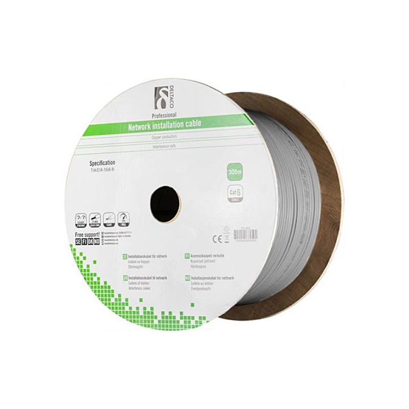 Alfaco Cat5E F/UTP-Kabel auf Rolle 305 m grau LSZH – (Fca)