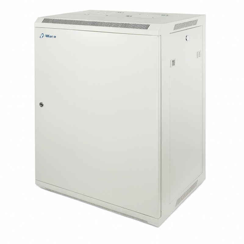 9 HE Serverschrank, Wandgehäuse, Weiß, mit Metaltür (BxTxH) 600 x 600 x 500mm