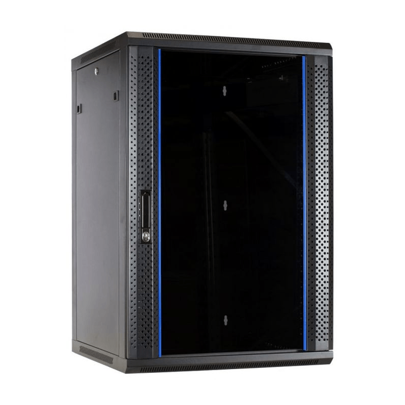 22 HE Serverschrank, Wandgehäuse mit Glastür (BxTxH) 600 x 600 x 1100mm