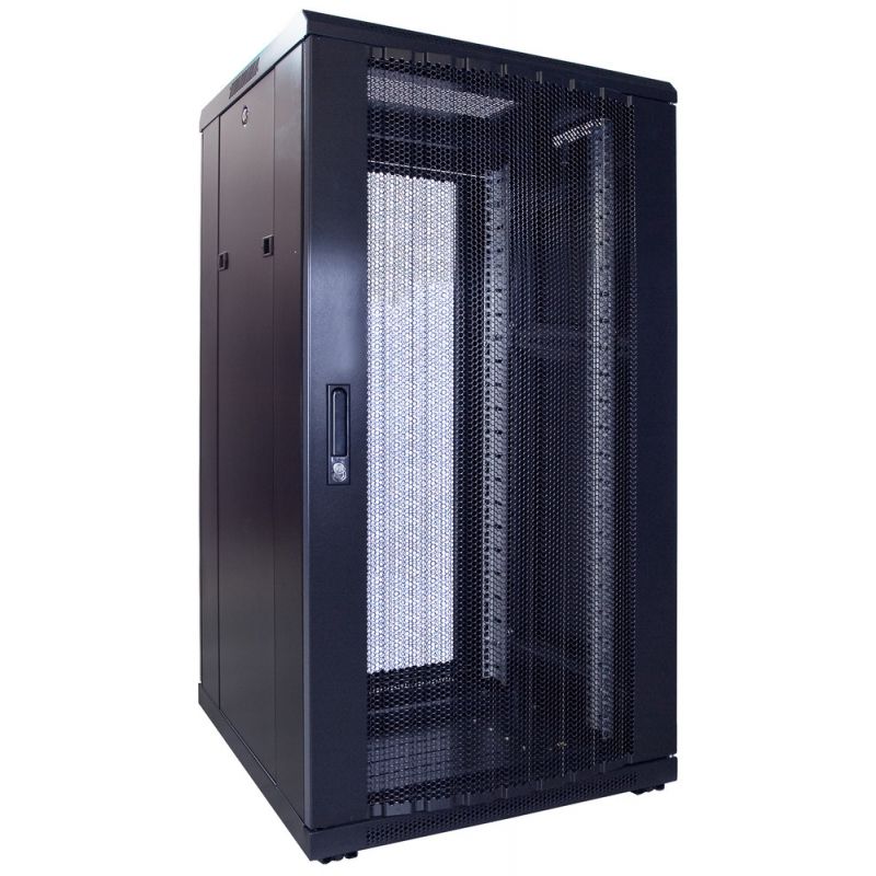 22 HE 19” Serverschrank, mit perforierter Fronttür (BxTxH) 600 x 600 x 1200mm 