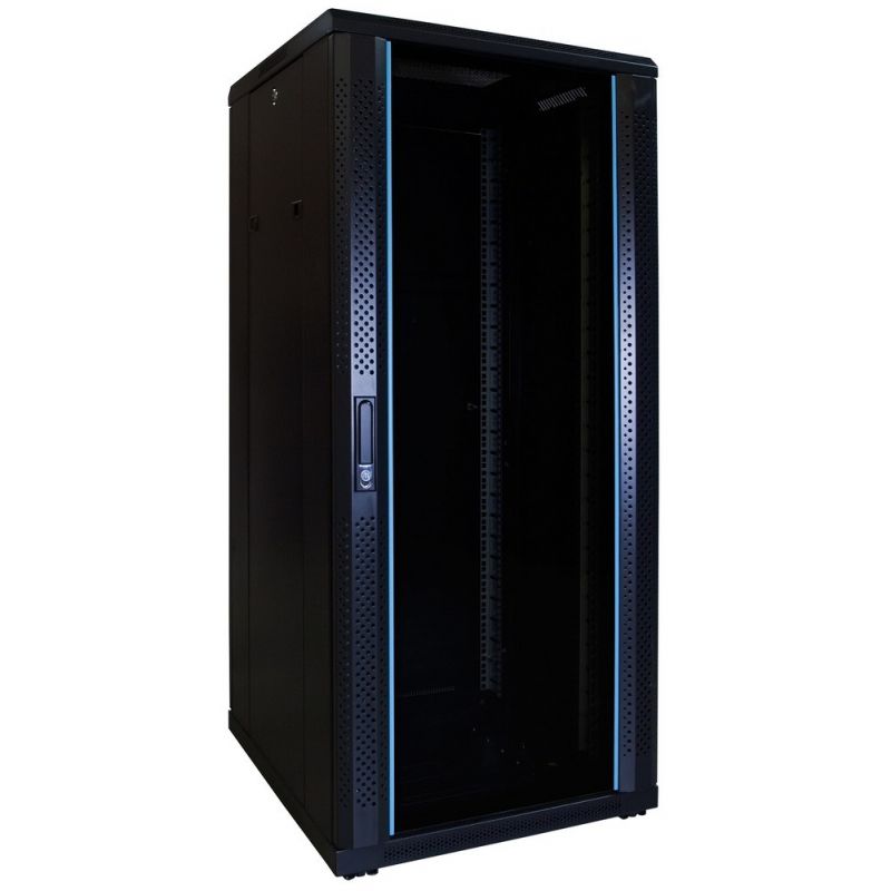 27 HE 19” Serverschrank, mit Glastür (BxTxH) 600 x 600 x 1400mm 