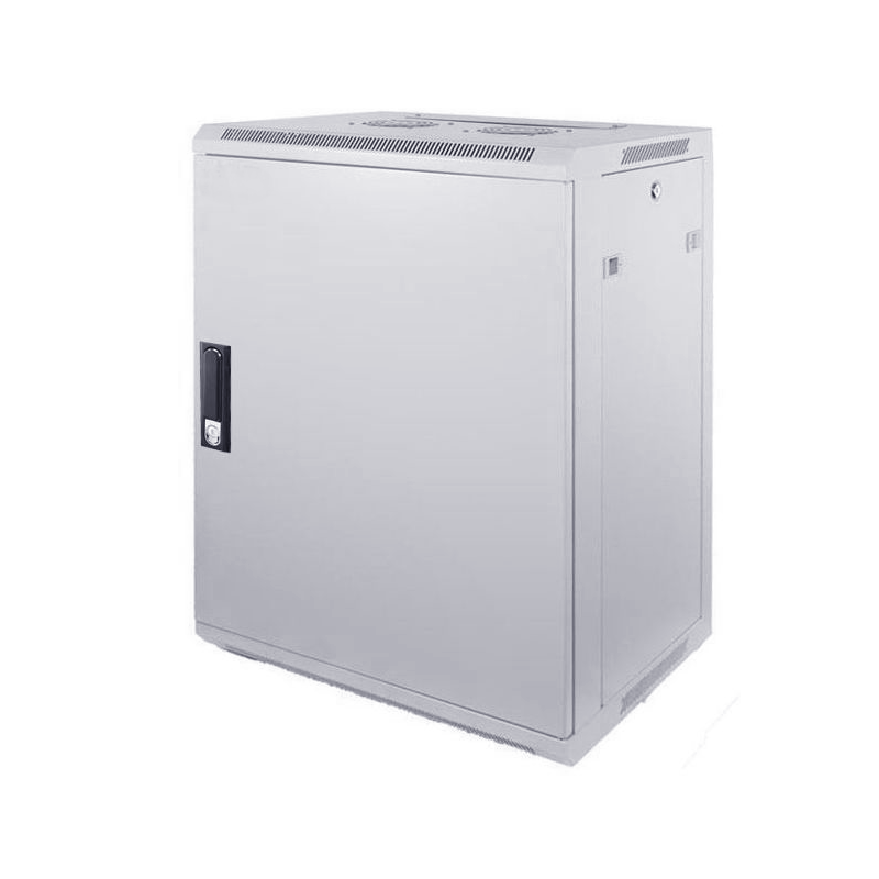 15 HE Serverschrank, wendbares Wandgehäuse, Weiß, mit Metaltür (BxTxH) 600 x 600 x 770mm