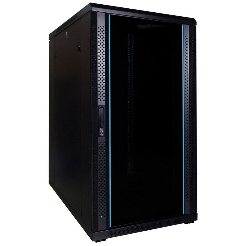 22 HE 19” Serverschrank, mit Glastür (BxTxH) 600 x 800 x 1200mm 