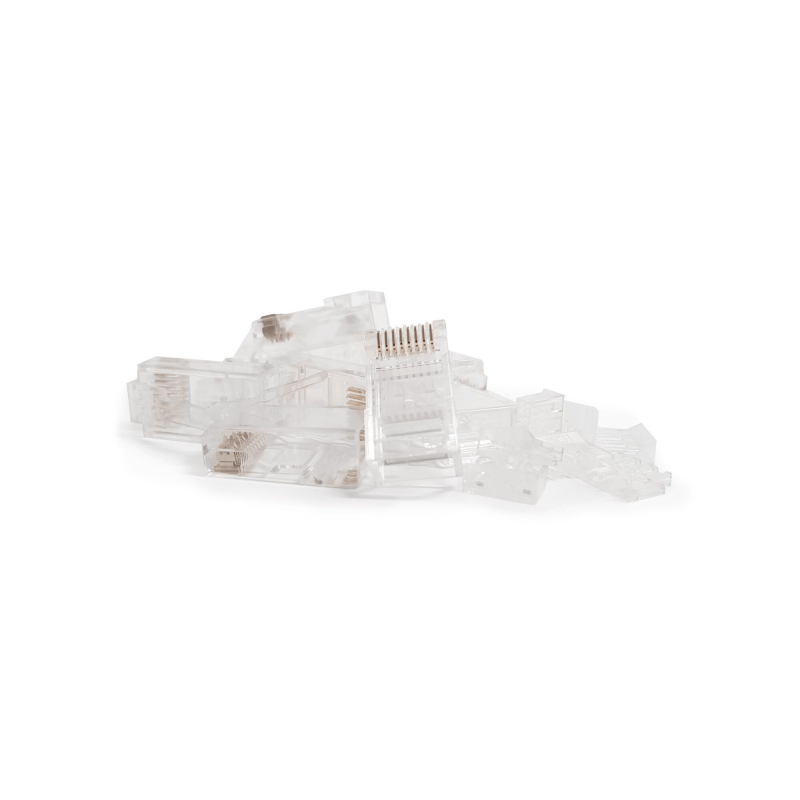 CAT6a Stecker RJ45 Ungeschirmt mit Hilfstück - für Starrleiter - 10 Stück