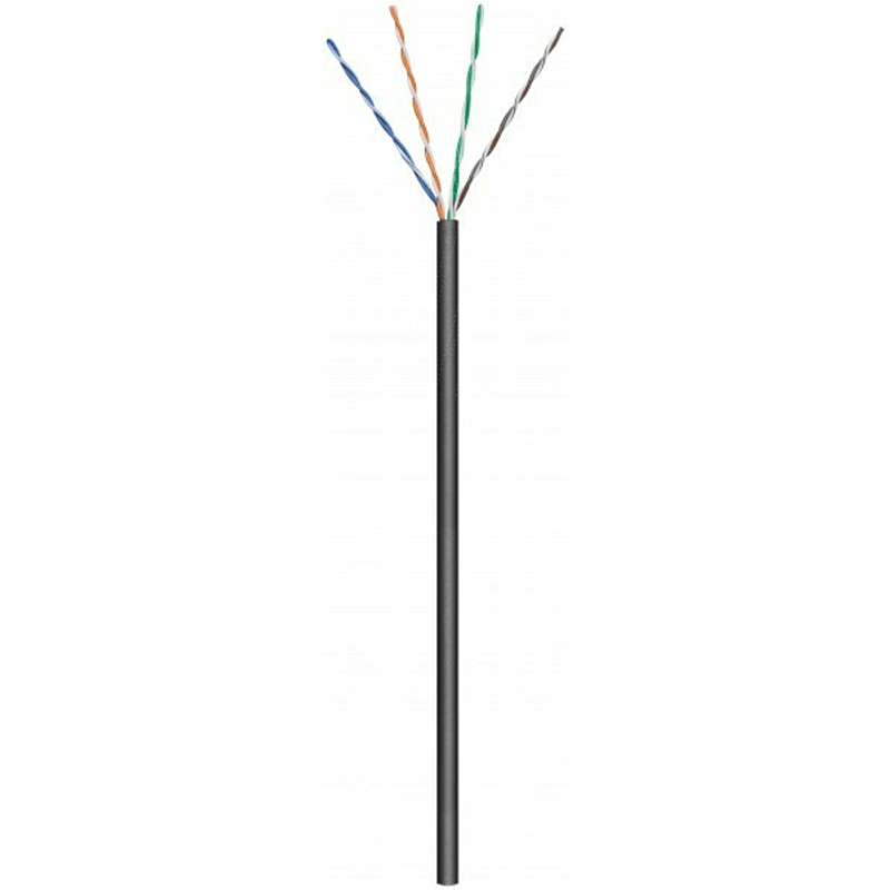 CAT6 Outdoor Netzwerkkabel, U/UTP, AWG 24/7 (Flexibel), 305 Meter, Schwarz, CCA