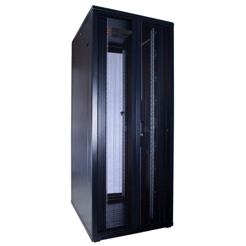 42 HE 19" Serverschrank, mit perforierten Doppelflügeltüren vorne und hinten (BxTxH) 800x1000x2000mm