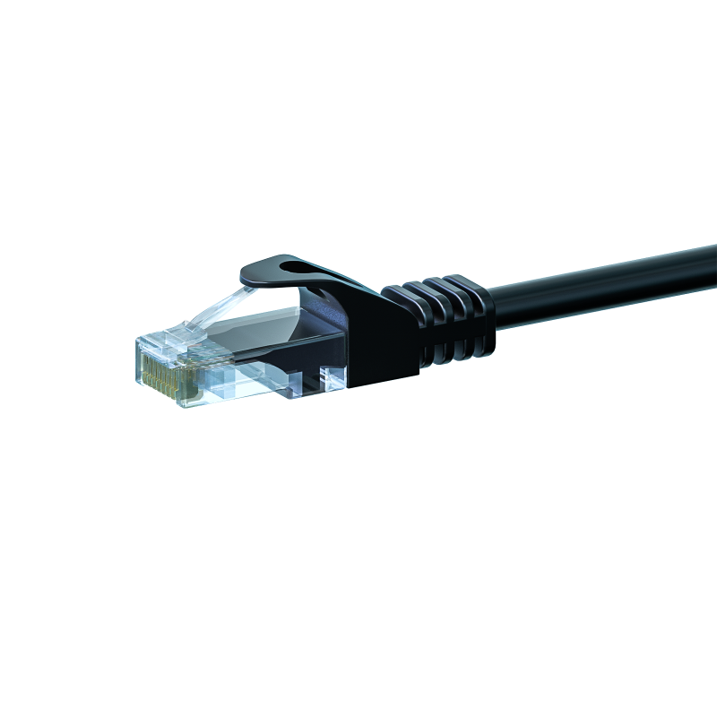 CAT5e Netzwerkkabel, U/UTP, 3 meter, Schwarz, 100% Kupfer