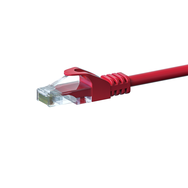 CAT5e Netzwerkkabel, U/UTP, 2 meter, Rot, 100% Kupfer