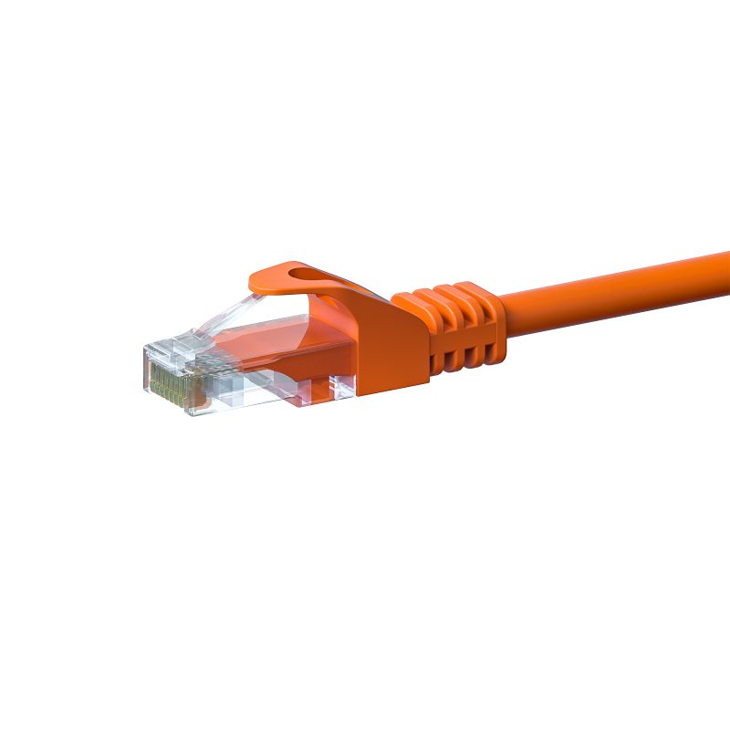 CAT5e Netzwerkkabel, U/UTP, 1 meter, Orange, 100% Kupfer