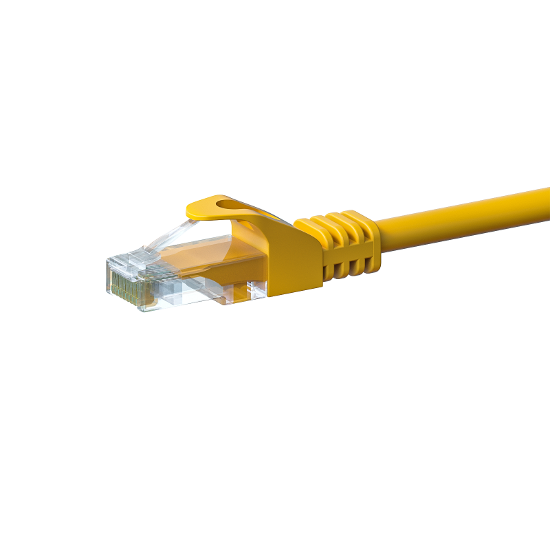 CAT5e Netzwerkkabel, U/UTP, 0,25 Meter, Gelb, 100% Kupfer