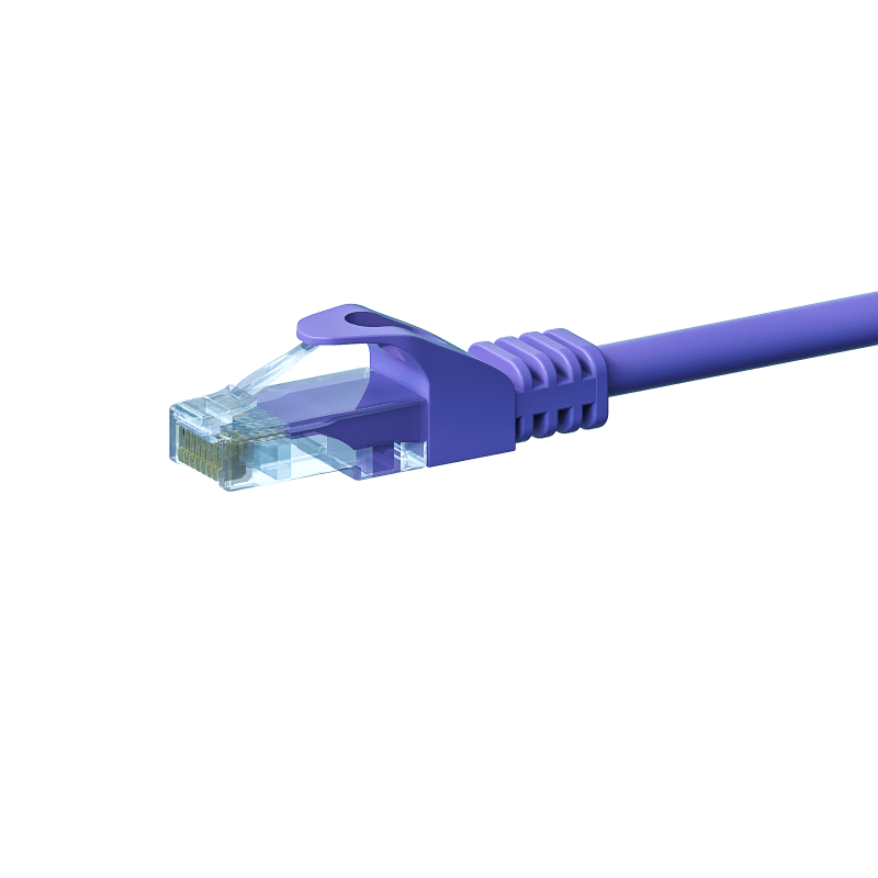 CAT5e Netzwerkkabel, U/UTP, 7,50 meter, Viollett, 100% Kupfer