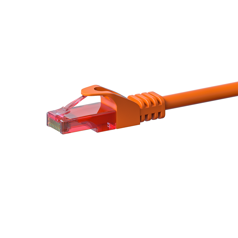 CAT6 Netzwerkkabel, U/UTP, 0,25 Meter, Orange, 100% Kupfer