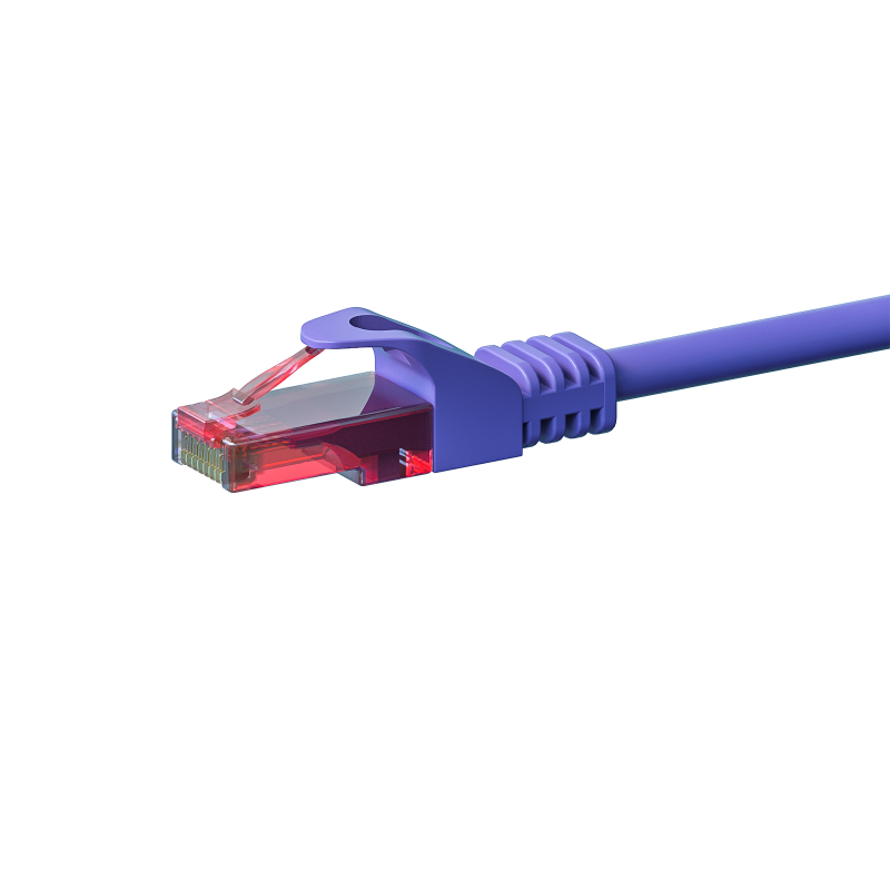 CAT6 Netzwerkkabel, U/UTP, 0,25 Meter, Violet, 100% Kupfer