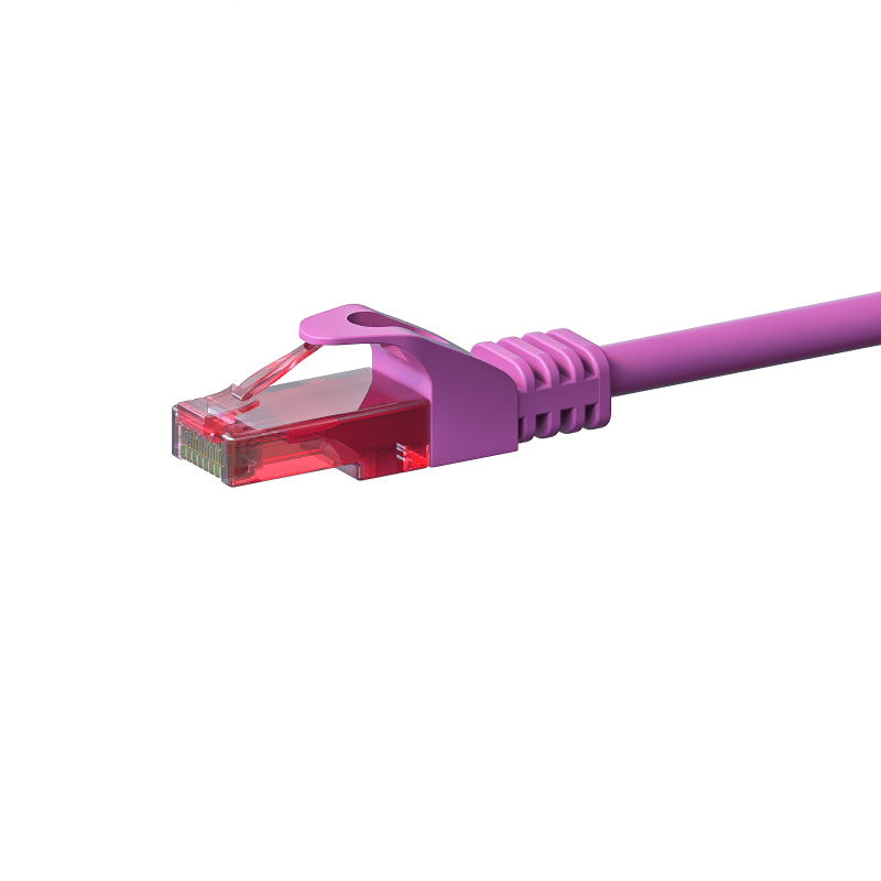 CAT6 Netzwerkkabel, U/UTP, 0.50 meter, Rosa, 100% Kupfer