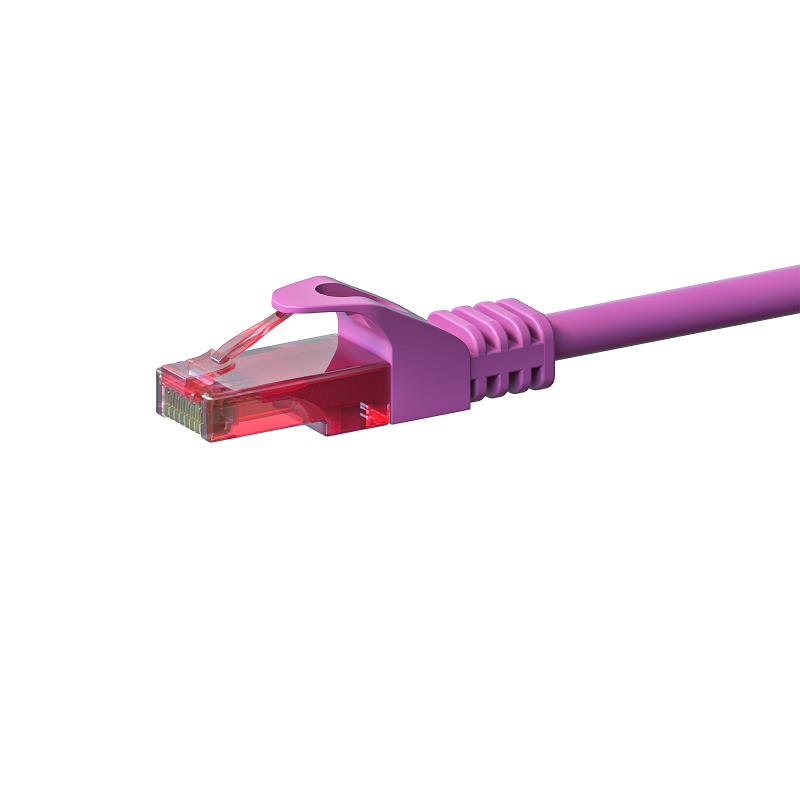 CAT6 Netzwerkkabel, U/UTP, 1 meter, Rosa, 100% Kupfer