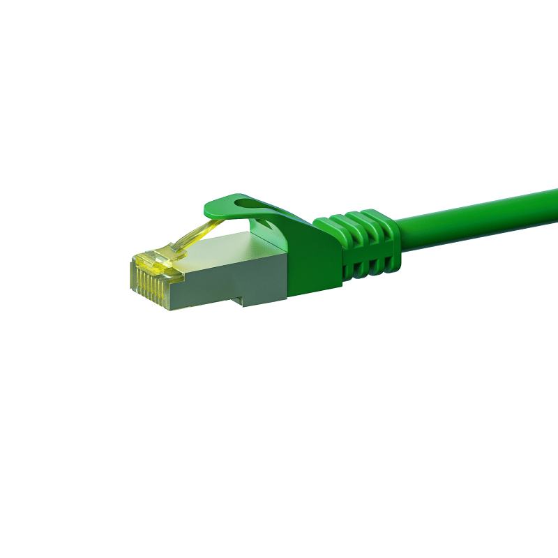 RJ45 Netzwerkkabel S/FTP (PiMF), mit CAT 7 Rohkabel, Grün, 0,50m