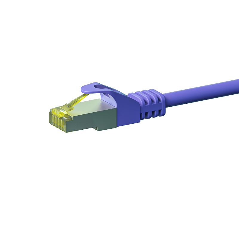 RJ45 Netzwerkkabel S/FTP (PiMF), mit CAT 7 Rohkabel, Violett, 0,25m